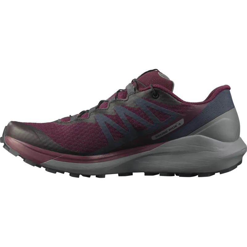 Salomon Sense Ride 4 Women's Trail Running Shoe in Wine Tasting/Quiet Shade/Ebony-2